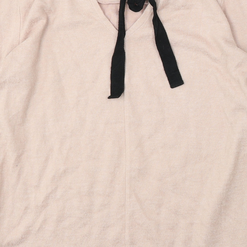 Primark Womens Pink V-Neck Polyester Pullover Jumper Size 10