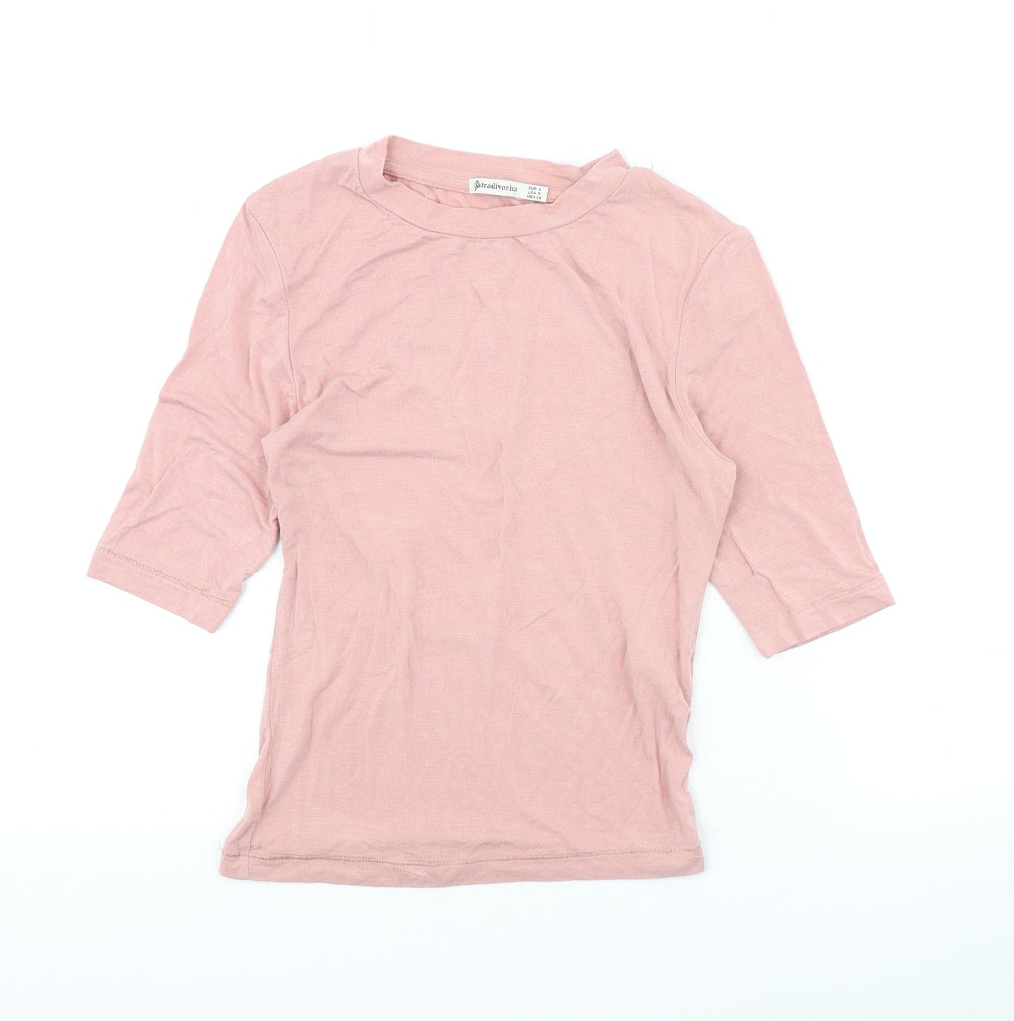 Womens UK Size S Stradivarius Pink Basic T-Shirt