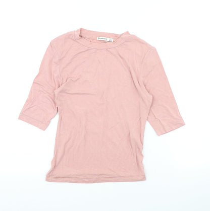 Womens UK Size S Stradivarius Pink Basic T-Shirt