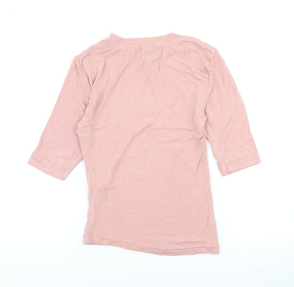 Womens UK Size S Stradivarius Pink Basic T-Shirt