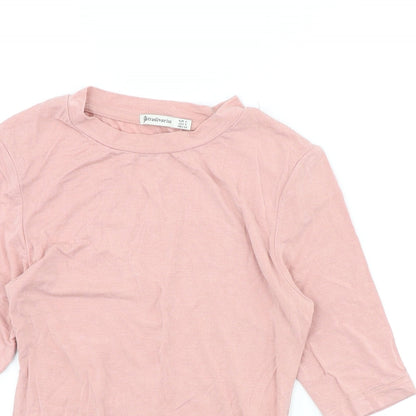 Womens UK Size S Stradivarius Pink Basic T-Shirt