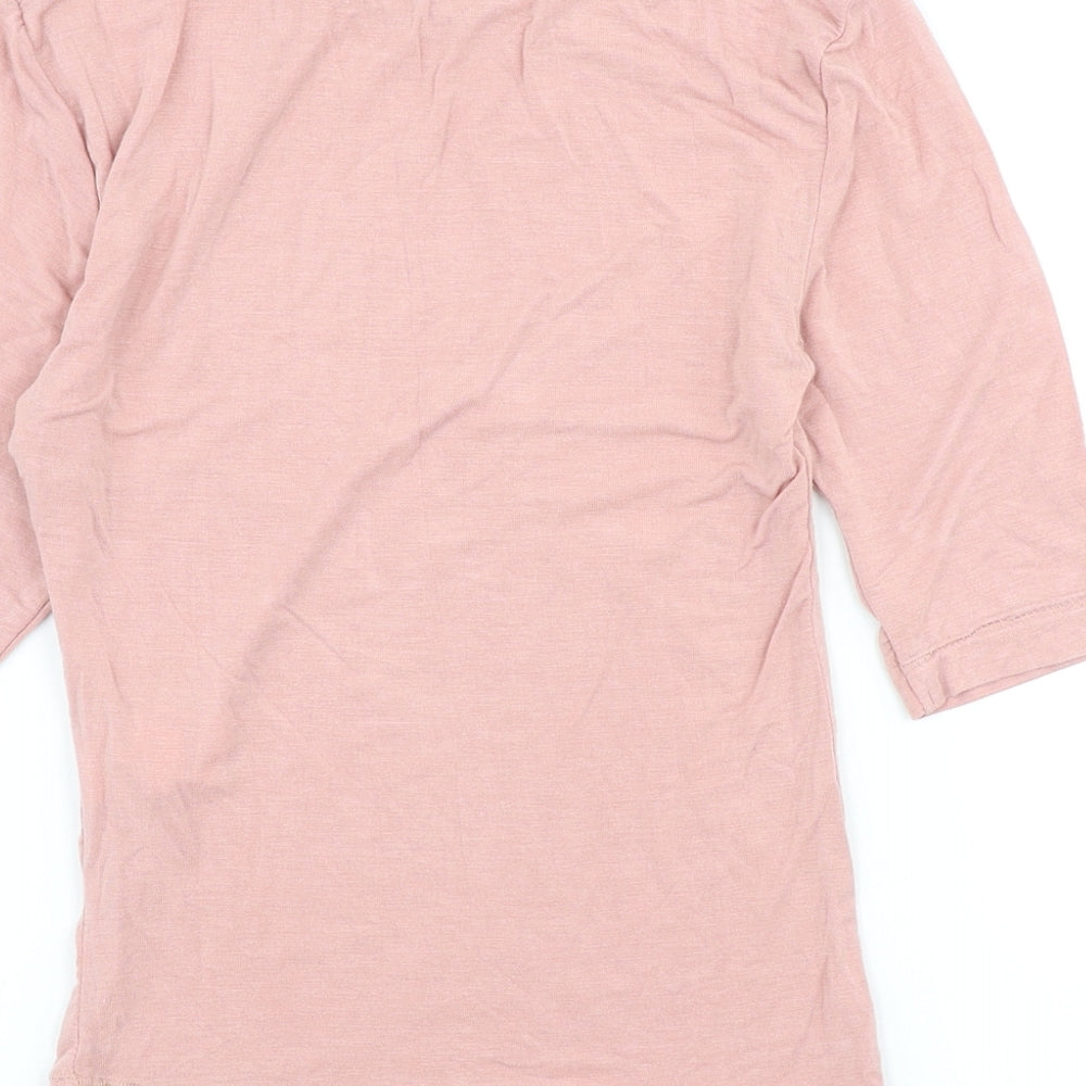 Womens UK Size S Stradivarius Pink Basic T-Shirt