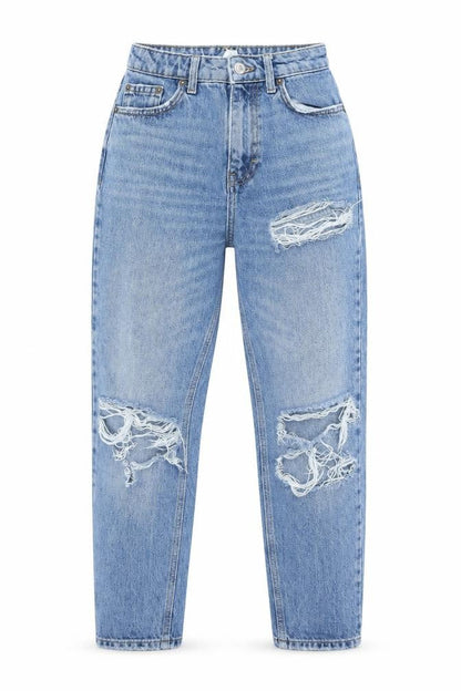 Womens UK Size 25 in Topshop Regular Fit Mom Blue Jeans