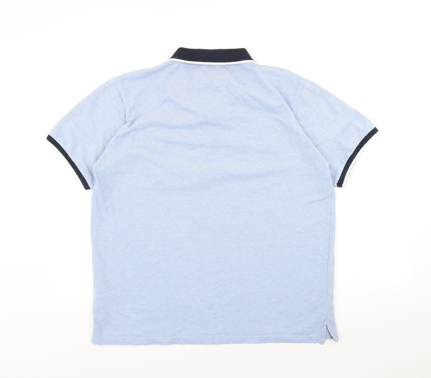 Fluid Mens Blue Polyester Polo Size XL Collared Button