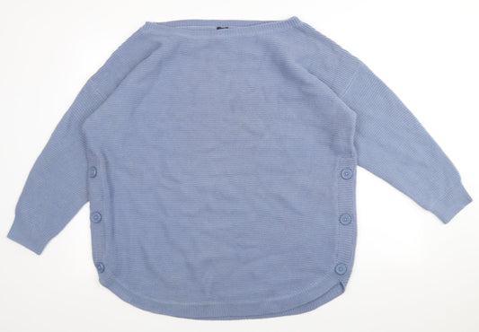 Capsule Womens Blue Scoop Neck Acrylic Pullover Jumper Size XL