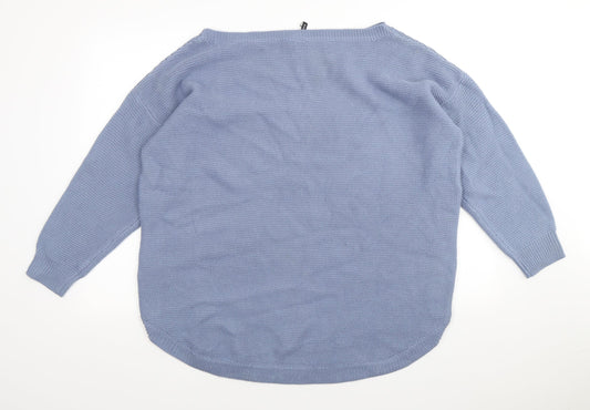 Capsule Womens Blue Scoop Neck Acrylic Pullover Jumper Size XL