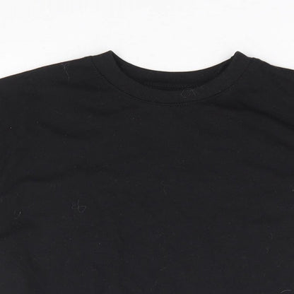 Womens UK Size 8 Missguided Black Cropped T-Shirt