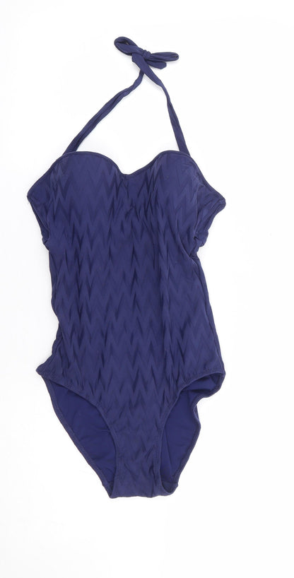Gisela Womens Blue Geometric Polyamide One Piece Size S