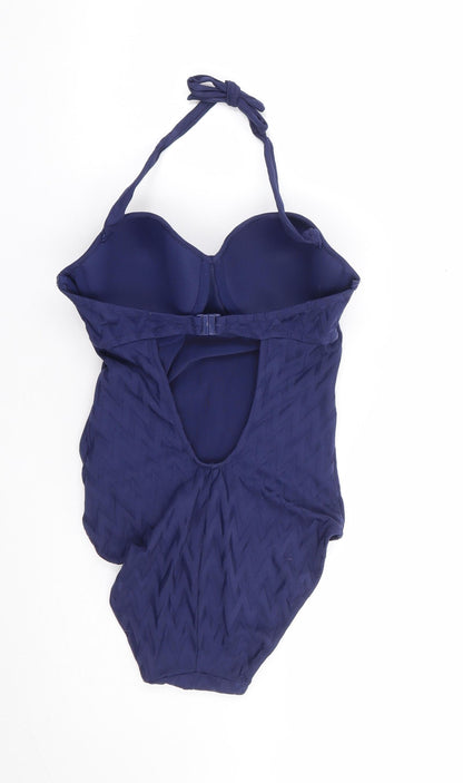 Gisela Womens Blue Geometric Polyamide One Piece Size S