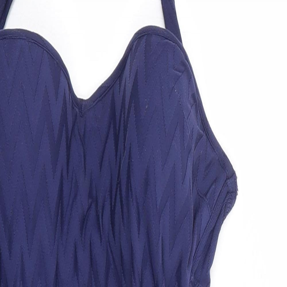 Gisela Womens Blue Geometric Polyamide One Piece Size S