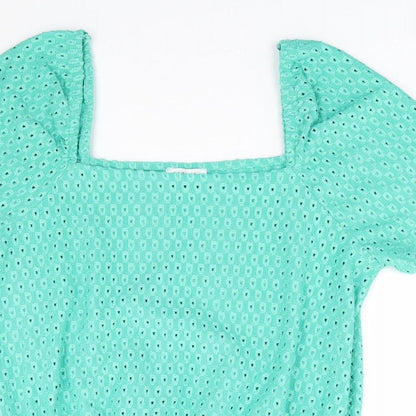 Womens UK Size 14 Papaya Green Jersey T-Shirt