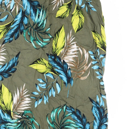 Dorothy Perkins Womens Multicoloured Geometric Viscose A-Line Skirt Size 10 Button