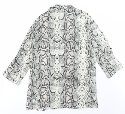 New Look Womens Beige Animal Print Jacket Blazer Size 10