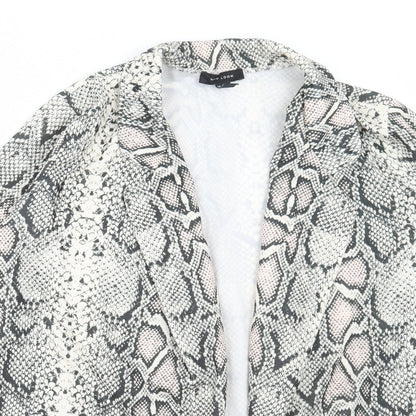 New Look Womens Beige Animal Print Jacket Blazer Size 10