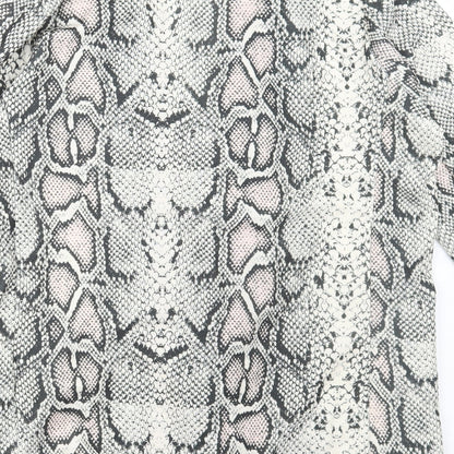 New Look Womens Beige Animal Print Jacket Blazer Size 10