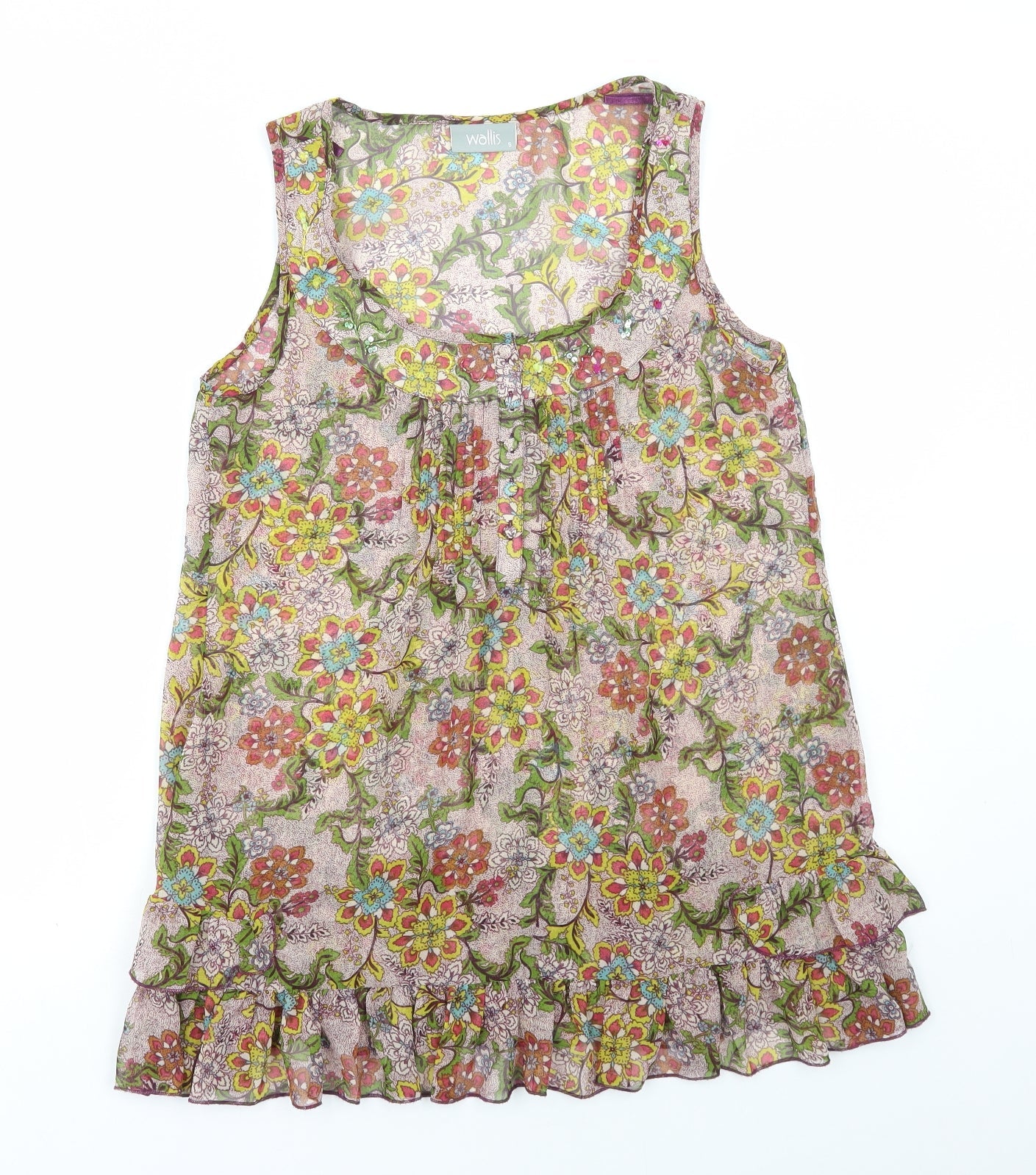 Womens UK Size S Wallis Multicoloured Basic Blouse