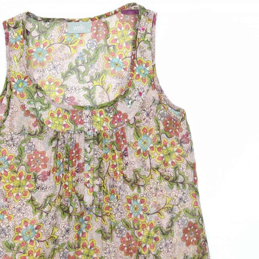 Womens UK Size S Wallis Multicoloured Basic Blouse