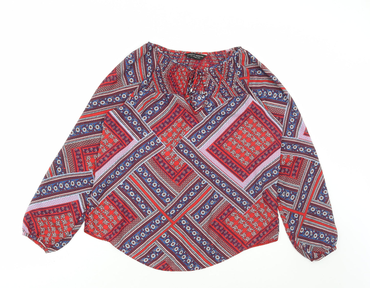 Womens UK Size 10 Dorothy Perkins Red Basic Blouse