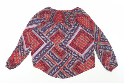 Womens UK Size 10 Dorothy Perkins Red Basic Blouse