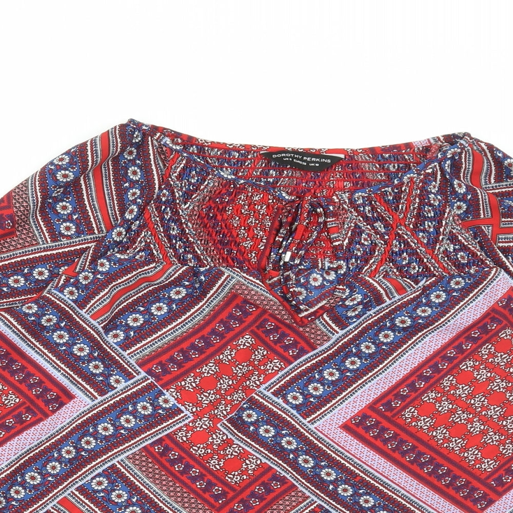 Womens UK Size 10 Dorothy Perkins Red Basic Blouse