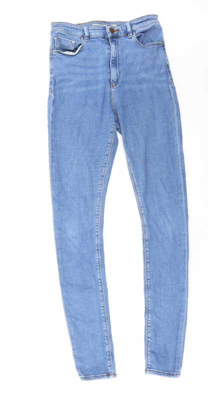ASOS Womens Blue Cotton Skinny Jeans Size 28 in L31 in Regular Button