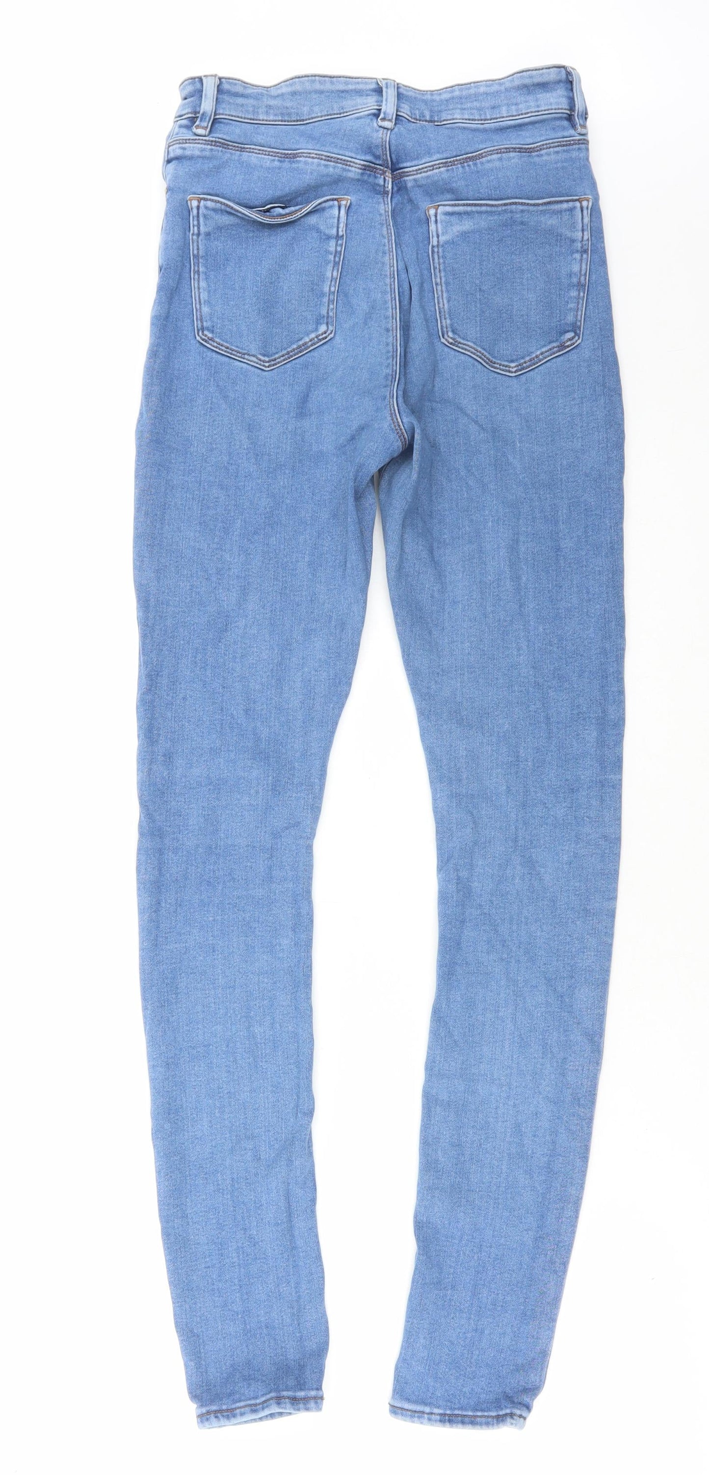 ASOS Womens Blue Cotton Skinny Jeans Size 28 in L31 in Regular Button