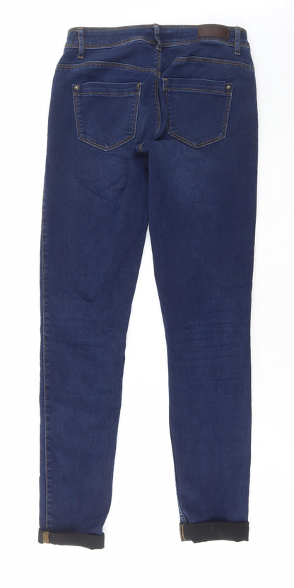 Only Womens Blue Cotton Skinny Jeans Size M L32 in Regular Button