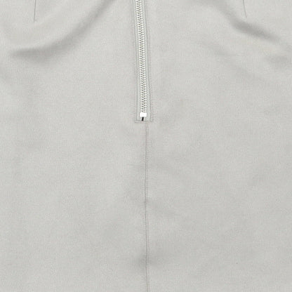 New Look Womens Grey Polyester Mini Skirt Size 8 Zip