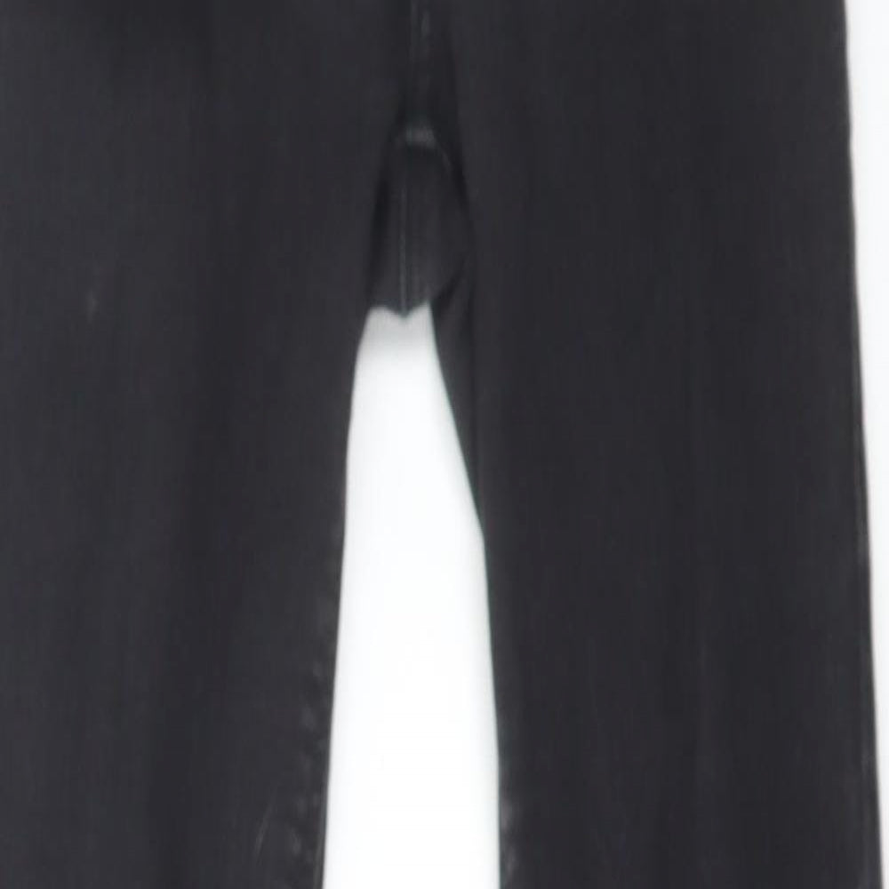 Topshop Womens Black Cotton Skinny Jeans Size 26 in L28 in Regular Button