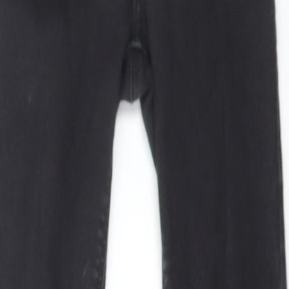 Topshop Womens Black Cotton Skinny Jeans Size 26 in L28 in Regular Button