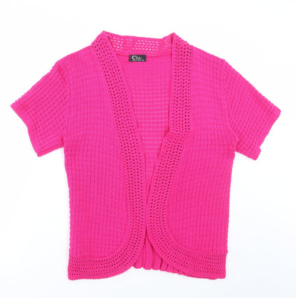 Womens UK Size XL CHIC Pink Cardigan Jumper