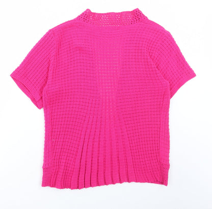 Womens UK Size XL CHIC Pink Cardigan Jumper