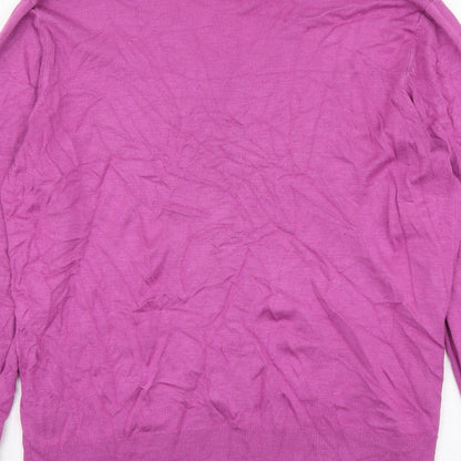 George Womens Purple V-Neck Viscose Pullover Jumper Size 14