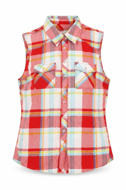 Womens UK Size 14 Dunnes Stores Red Basic Button-Up