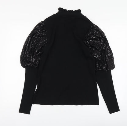 Womens UK Size M Cameo Rose Black Pullover Jumper