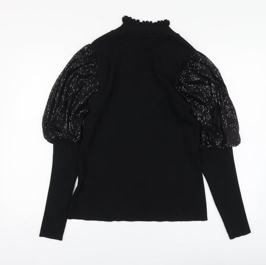 Womens UK Size M Cameo Rose Black Pullover Jumper