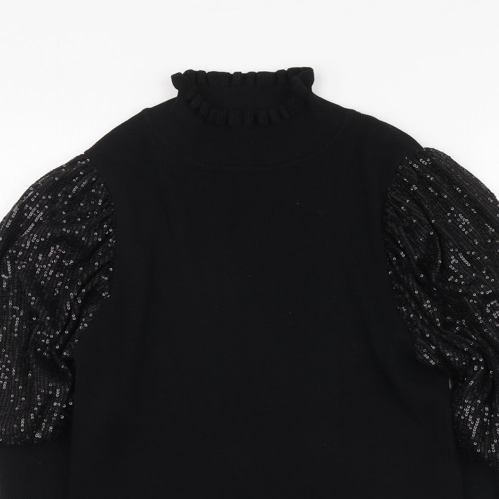 Womens UK Size M Cameo Rose Black Pullover Jumper