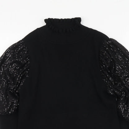 Womens UK Size M Cameo Rose Black Pullover Jumper