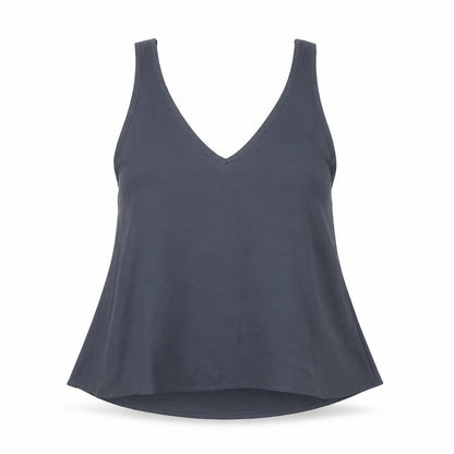 Topshop Womens Grey Polyester Basic Blouse Size 8 V-Neck