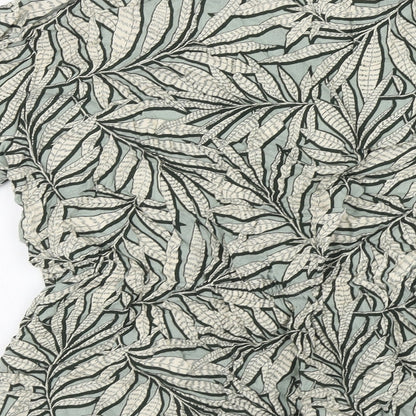 Primark Womens Green Floral Viscose Basic Blouse Size 14 Round Neck