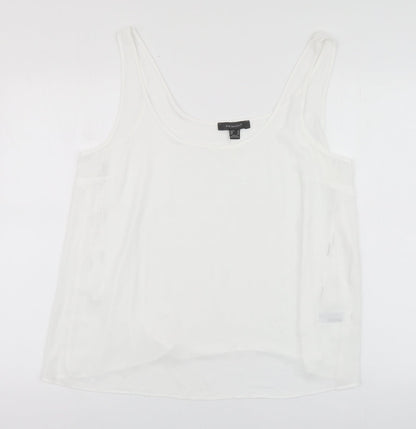 Primark Womens White Polyester Basic Tank Size 8 Round Neck