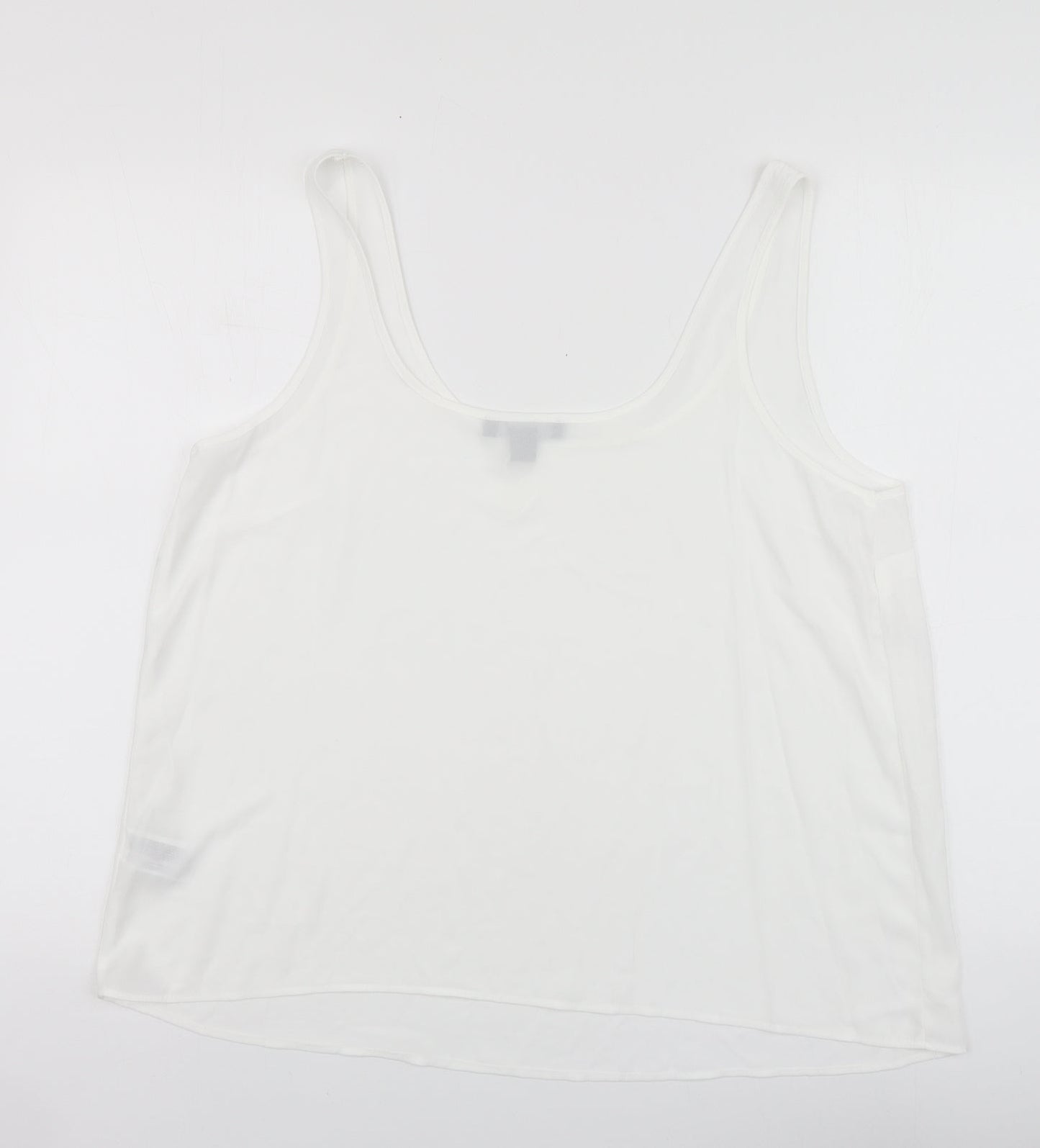 Primark Womens White Polyester Basic Tank Size 8 Round Neck