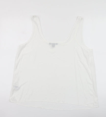 Primark Womens White Polyester Basic Tank Size 8 Round Neck