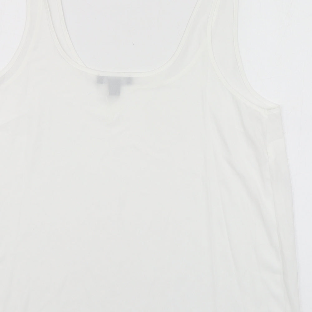 Primark Womens White Polyester Basic Tank Size 8 Round Neck