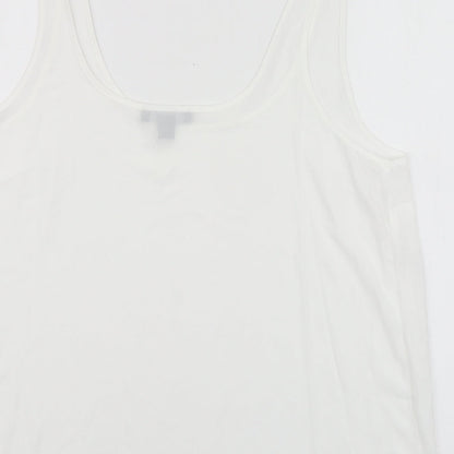 Primark Womens White Polyester Basic Tank Size 8 Round Neck