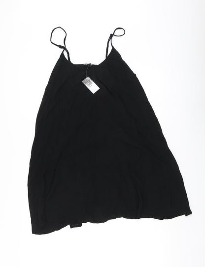 New Look Womens Black Viscose Skater Dress Size S Round Neck - Beachwear