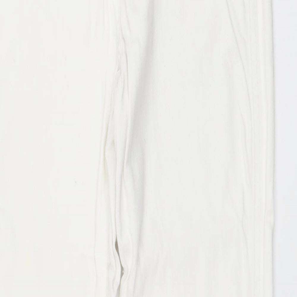 NEXT Womens White Viscose Skinny Jeans Size 10 L28 in Regular Button