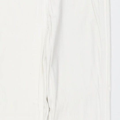 NEXT Womens White Viscose Skinny Jeans Size 10 L28 in Regular Button
