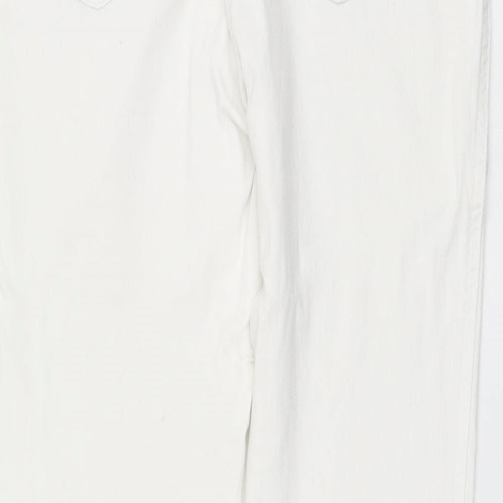 NEXT Womens White Viscose Skinny Jeans Size 10 L28 in Regular Button