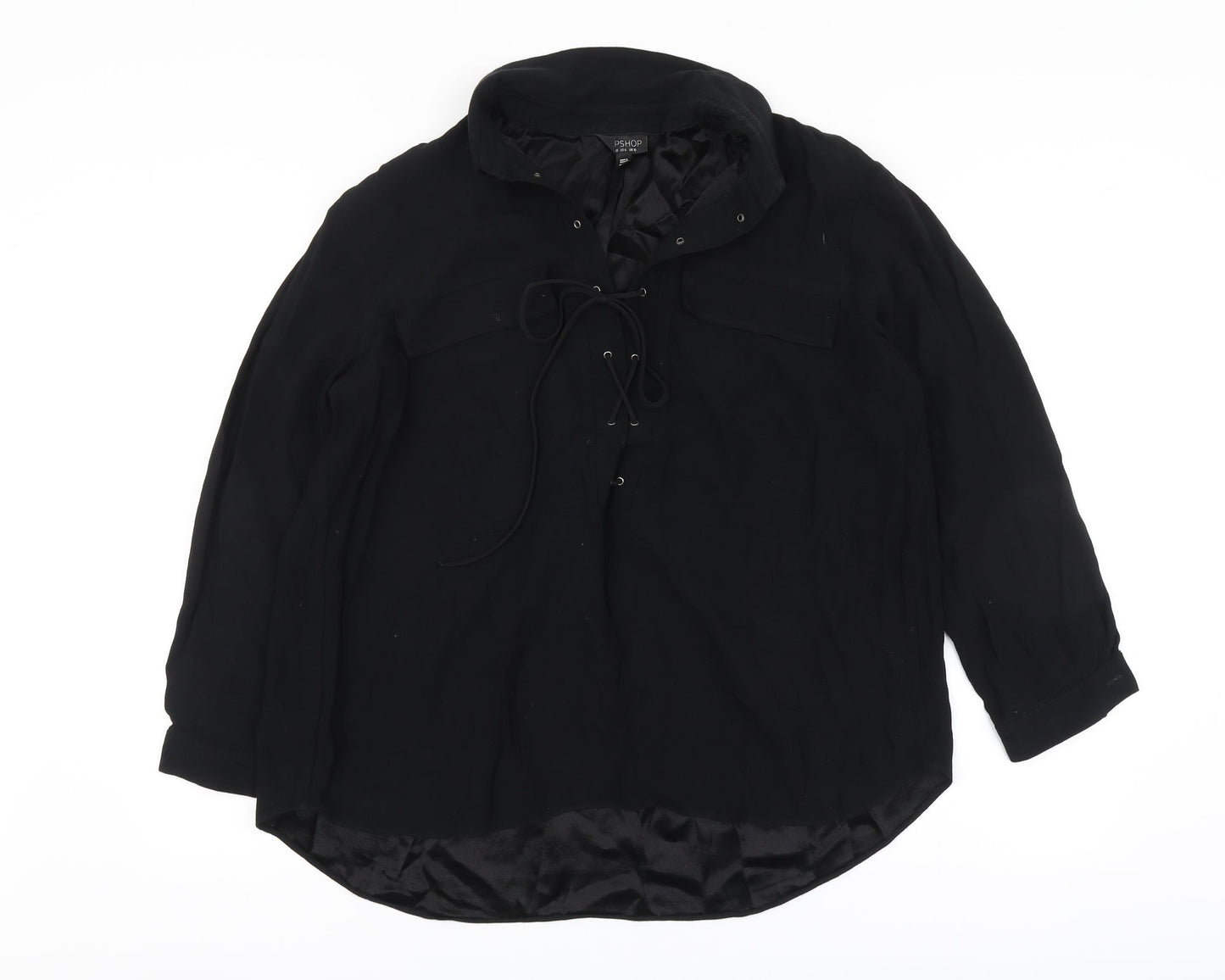 Womens UK Size 10 Topshop Black Basic Blouse